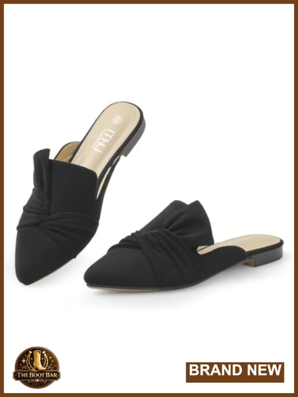 Pointed Toe Mules Faux Suede Slip-On Work Shoes